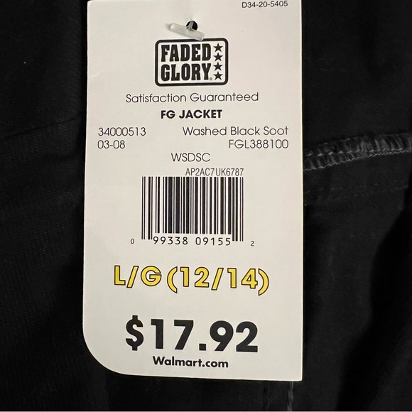 NWT Faded Glory Y2K 2008 Black Women’s Jacket Size LG - Picture 6 of 10